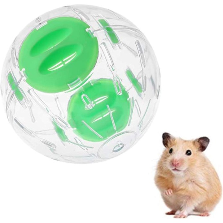 Minge de exercitiu pentru hamsteri, transparenta, respirabila, usor de asamblat, 14 cm