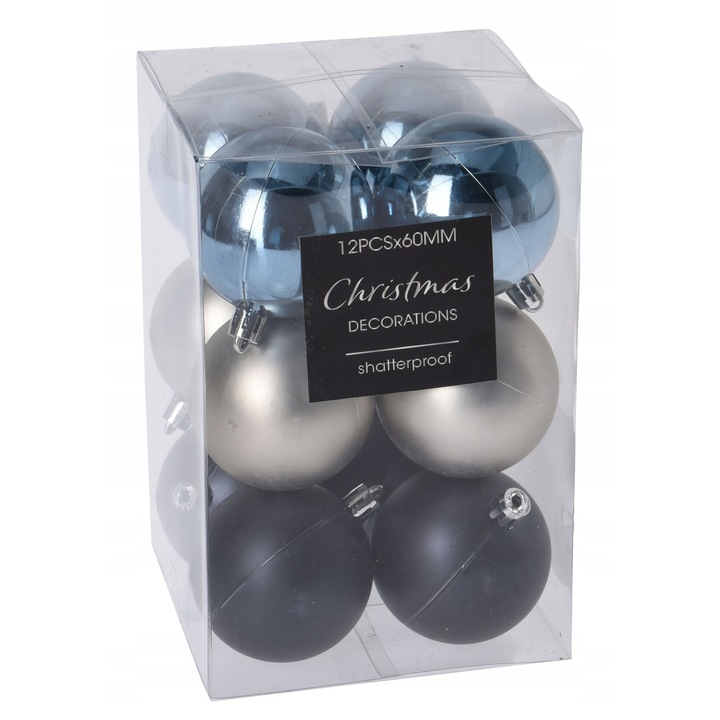 Set 12 globuri pentru brad, Koopman, 6 cm, Multicolor