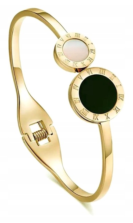 Bratara dama otel inoxidabil placat aur 18K, antialergica, design elegant, rezistenta coroziune, inchidere magnetica, diametru 59mm, latime 3mm, perfecta cadou, stil modern, accesorizeaza tinute, alege calitatea si stralucirea