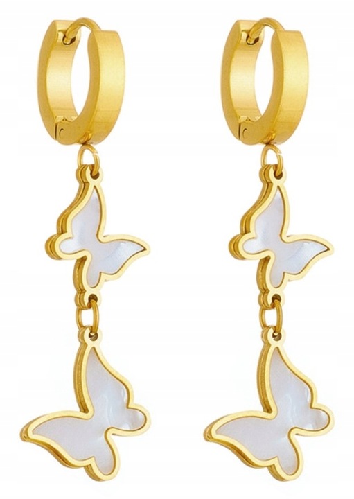 Cercei Eleganti Dama Edibazzar, Otel Chirurgical Inoxidabil 316L Placat Aur 18K, Design Fluturi Lungi, Prindere Sigura, Cadoul Perfect Zi Nastere Aniversare, Bijuterii Aurite Antialergice Elegante Ocazii Speciale