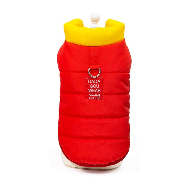Kabát kutyáknak, DADAGOU, Gyapjú/Ökológiai bőr, Multicolor, XL