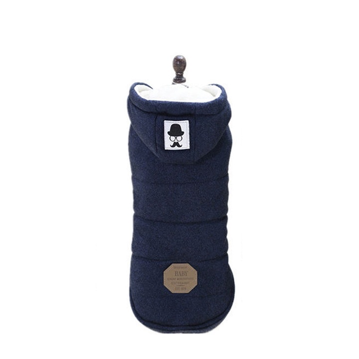 Зимно яке за кучета, QttvbTna, Памук, Синьо, L