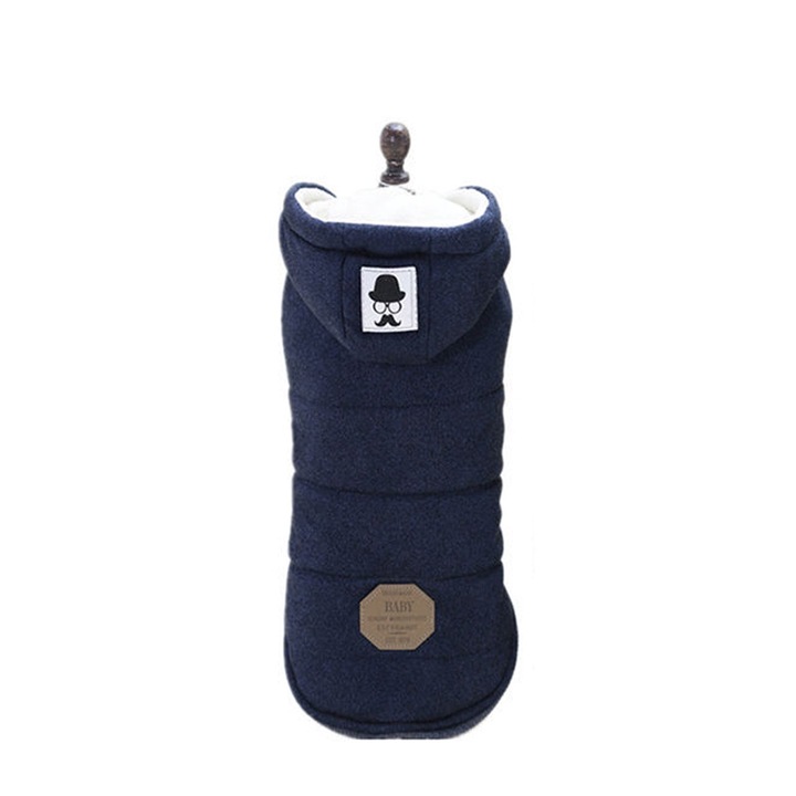 Зимно яке за кучета, QttvbTna, Памук, Синьо, XL