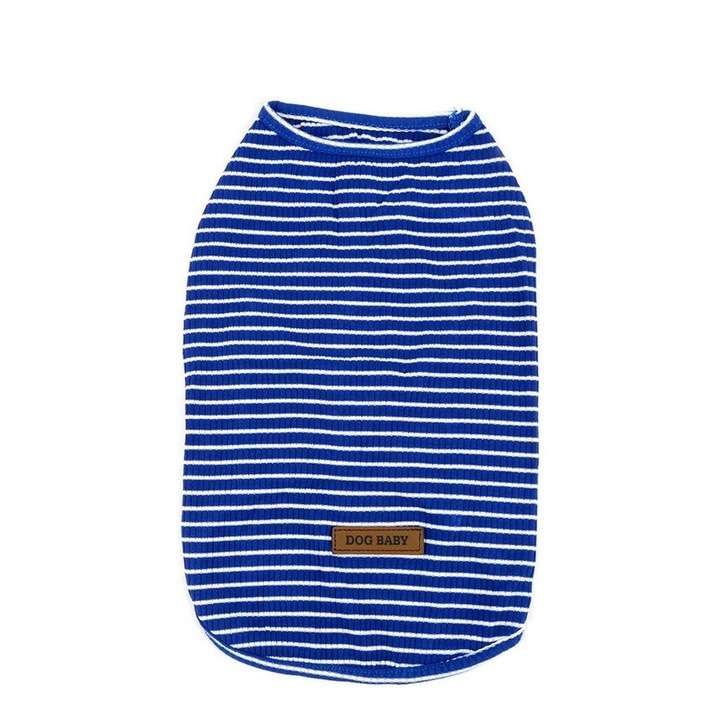 Póló kutyáknak, DogBaby, Pamut, Kék/Fehér, L