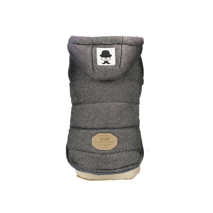 Зимно яке за кучета, QttvbTna, Памук, Сиво, L