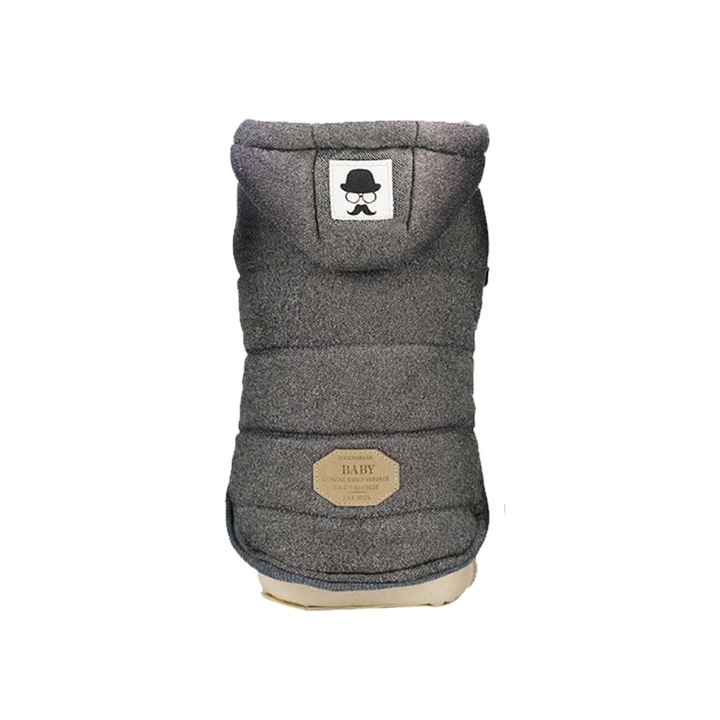 Зимно яке за кучета, QttvbTna, Памук, Сиво, M