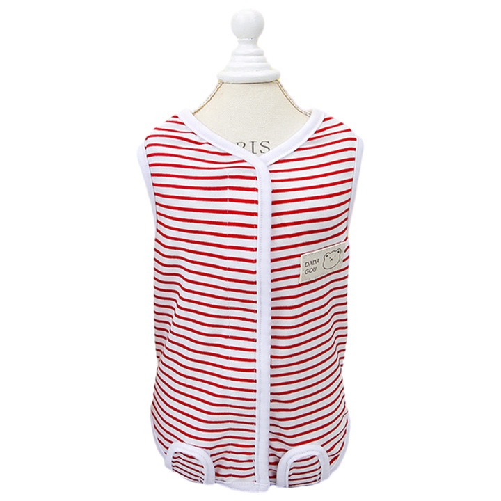 Следоперативно боди за котки QttvbTna, Памук, Бял/Червен, L