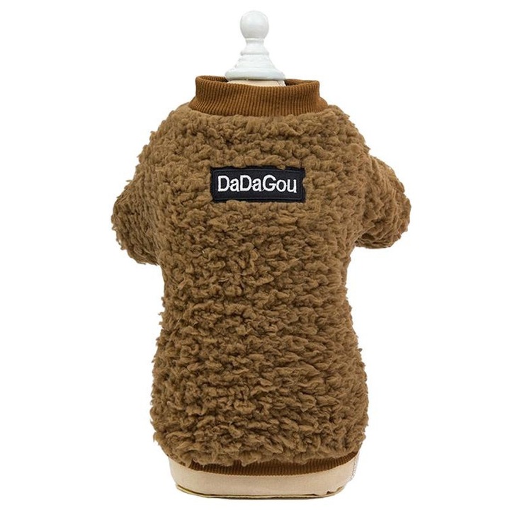 Dadagou kisállat pulóver, gyapjú, barna, XL