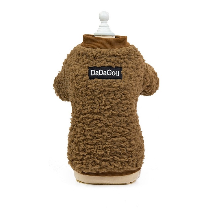 Dadagou kisállat pulóver, gyapjú, barna, 2XL