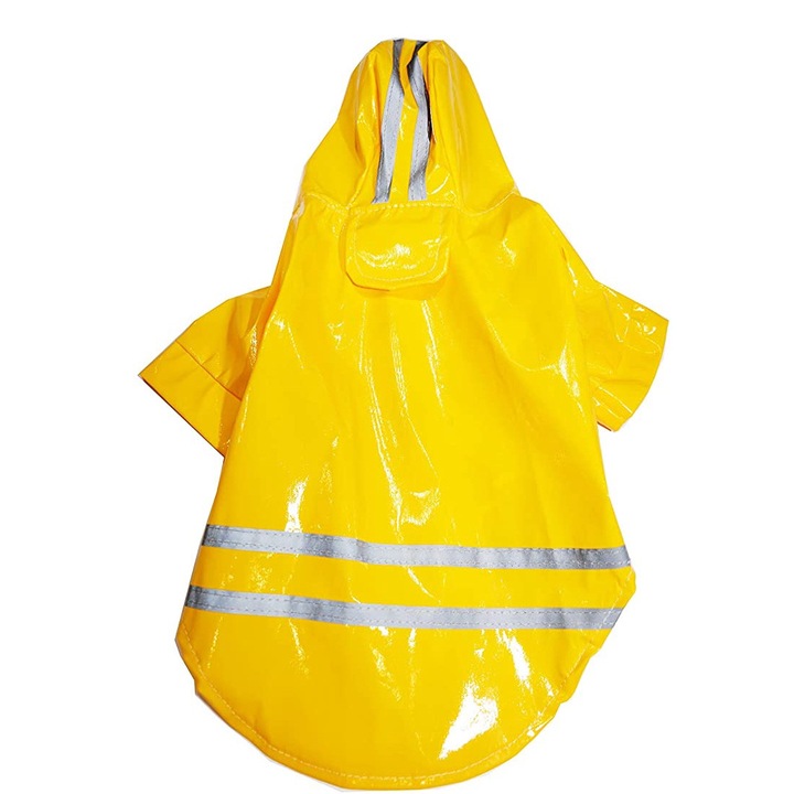 Дъждобран за кучета QttvbTna, Светлоотразителен, Жълт, XL