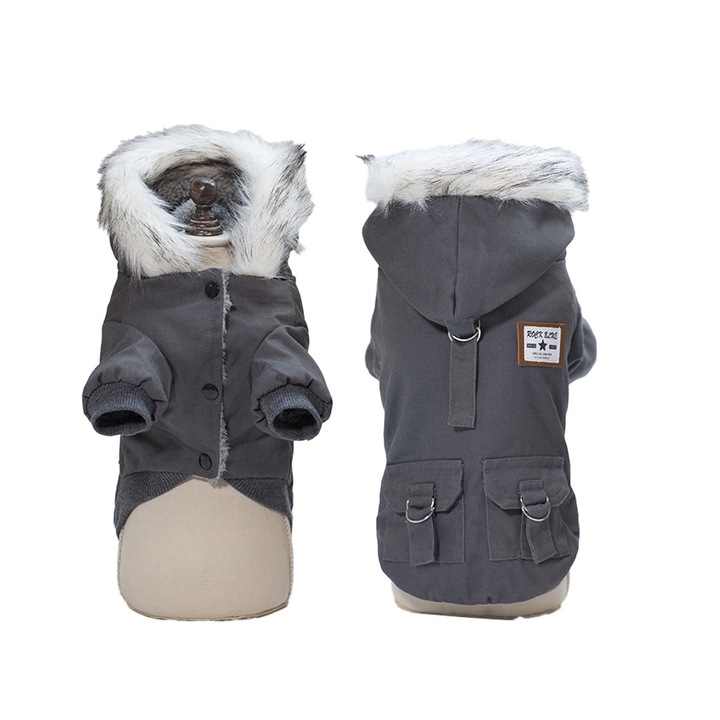 Яке за кучета, QttvbTna, памук, сиво, L