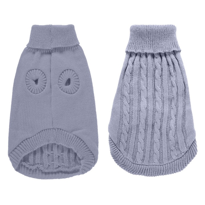 Пуловер за кучета, QttvbTna, акрил, сив, L