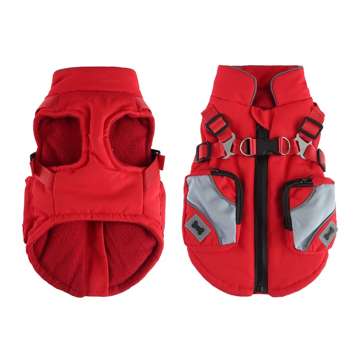 Яке за кучета, QttvbTna, Полиестер, Червено, XXL