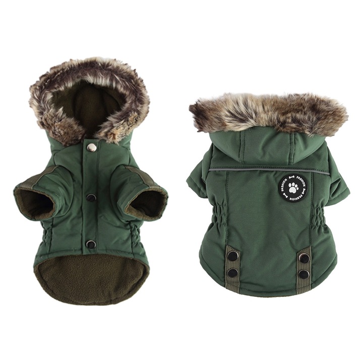 Яке за кучета, QttvbTna, Памук, Зелено, M