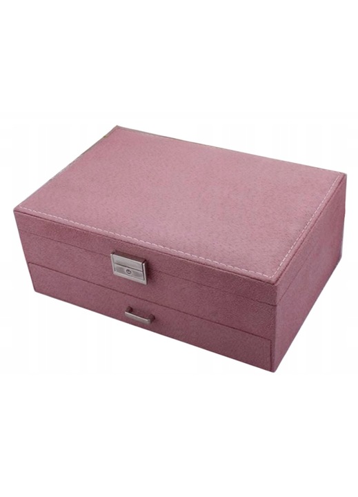 Ékszerdoboz, Edibazzar, Velúr, Rózsaszín