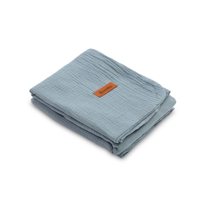 Одеалце, Sensillo, Муселин, 75x100 см, Тъмно сиво