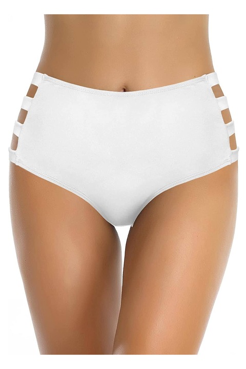 Costum de baie dama SHEKINI 2201-15, Partea de jos, Talie inalta, Alb