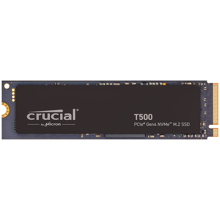 SSD, Crucial, T500, 2TB, PCIe, Gen4 NVMe M.2 SSD, Negru