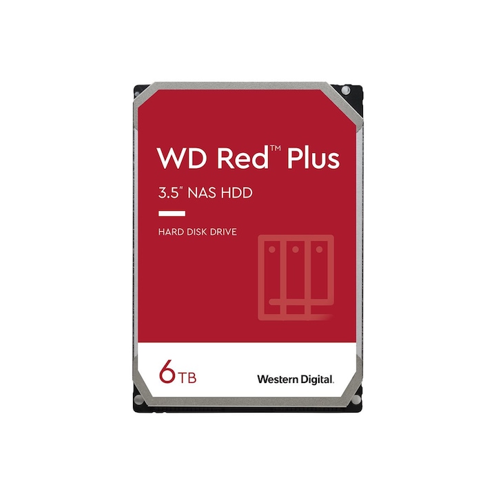Хард диск WD Red Plus WD60EFPX - Hard drive - 6 TB - internal - 3.5" - SATA 6Gb/s - 5400 rpm - buffer: 256 MB WD60EFPX
