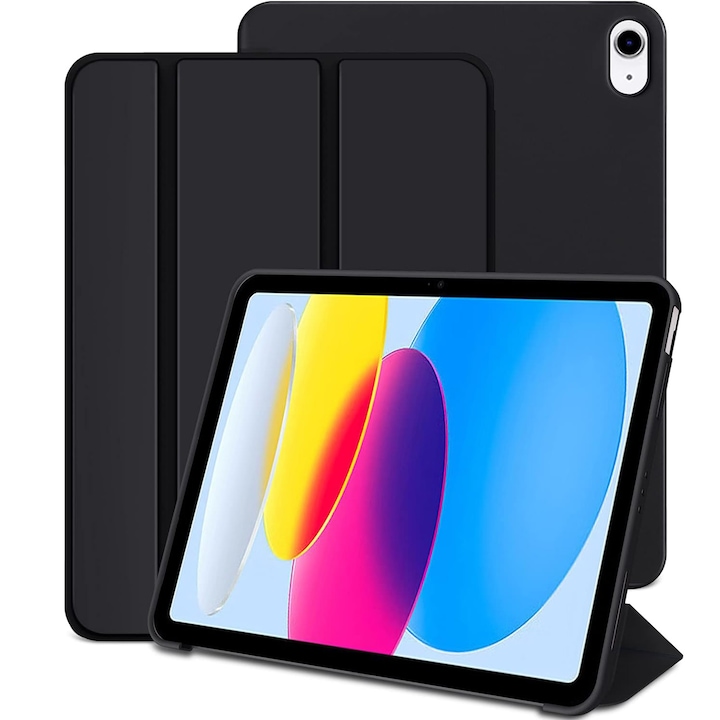 Ultra vékony tok, Apple iPad Air 5/4 10,9″, TPU Smart Cover - fekete