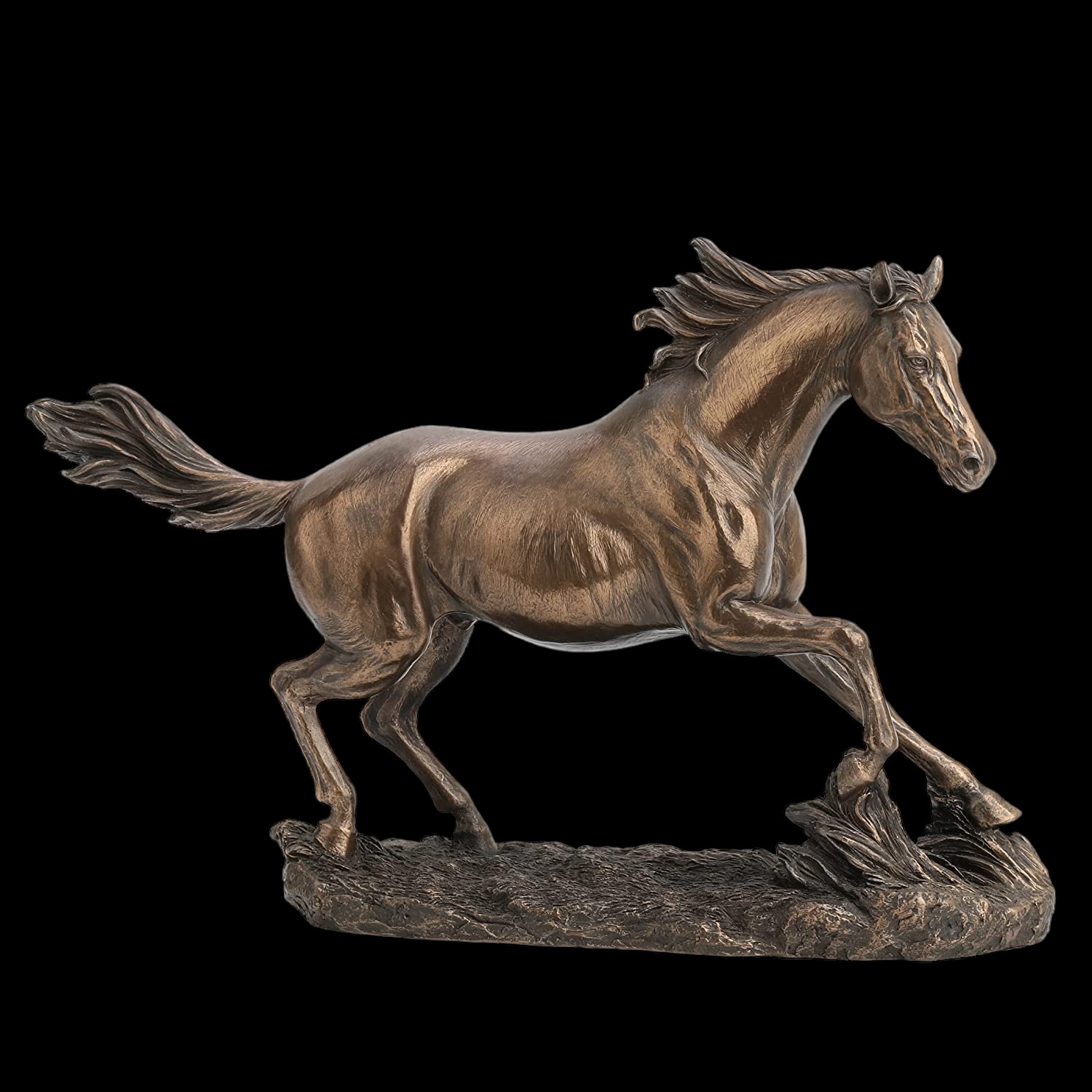 Figurina, Cal In Galop, Rasina Acoperita cu Bronz, 35 cm, WU76005A1 ...