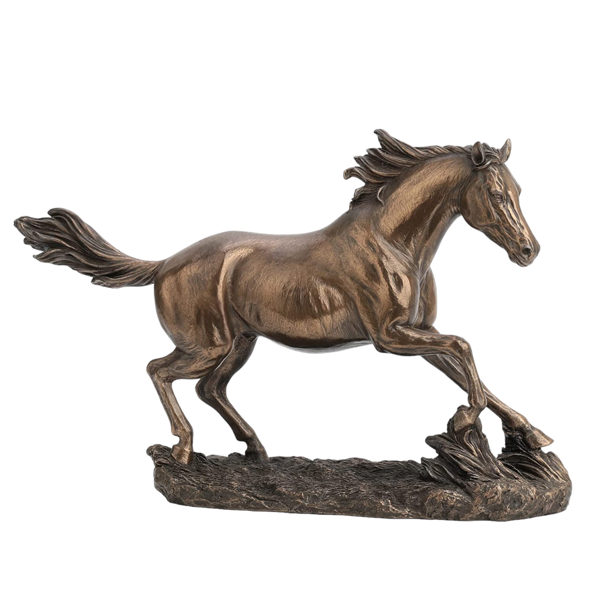 Figurina, Cal In Galop, Rasina Acoperita cu Bronz, 35 cm, WU76005A1 ...