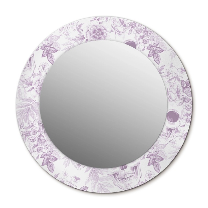 Fali tükör, Wallfluent, Koponyák, Kerek, Lila Kiss, Ø50 cm, 010090550080300012549