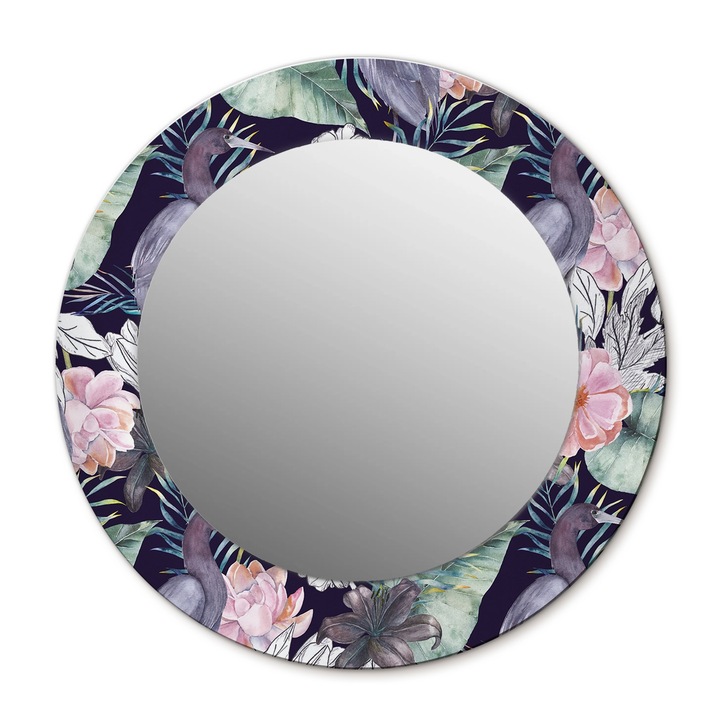Fali tükör, Wallfluent, Caps Birds, Kerek, Többszínű, Ø50 cm, 010090550080300012664