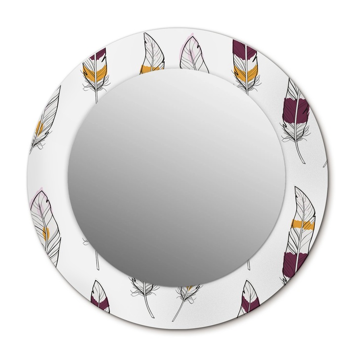 Fali tükör, Wallfluent, Toll, Kerek, Fehér, Ø50 cm, 010090550080300029863