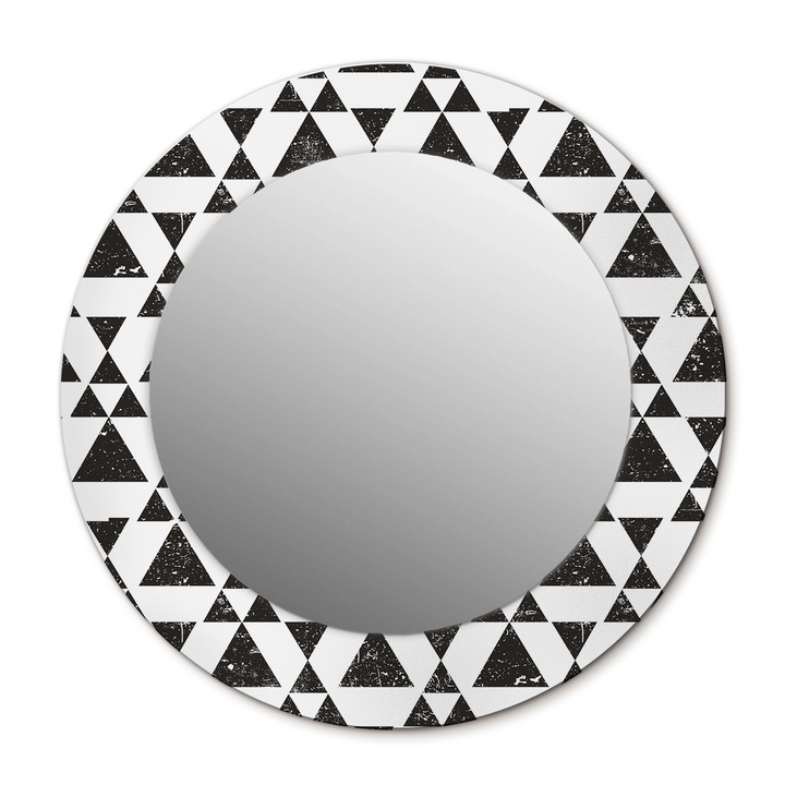 Fali tükör, Wallfluent, Geometria háromszögek, Kerek, Többszínű, Ø50 cm, 010090550080300011799