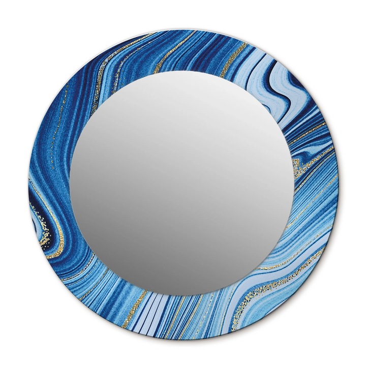 Fali tükör, Wallfluent, Marble River, Kerek, Arany, Ø50 cm, 010090550080300020892