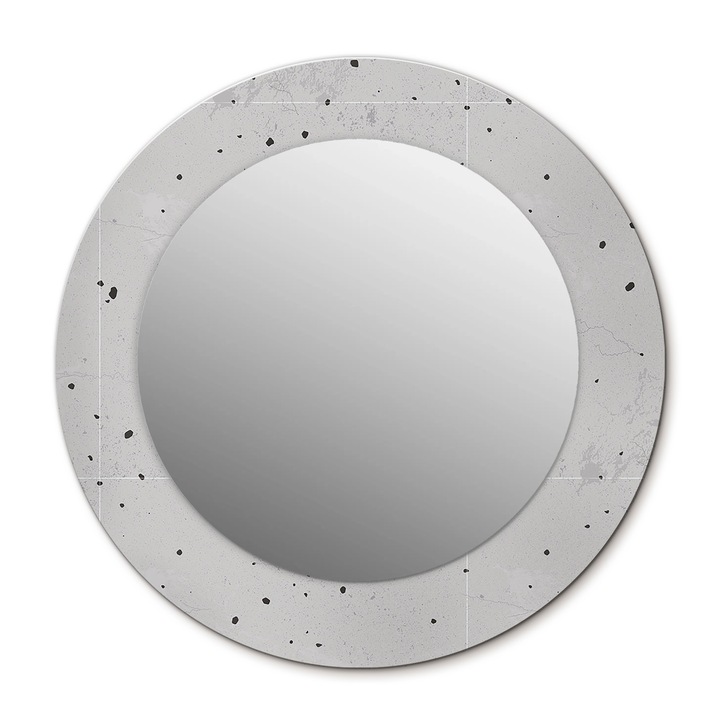 Fali tükör, Wallfluent, Beton textúra, Kerek, Szürke, Ø50 cm, 010090550080300020867