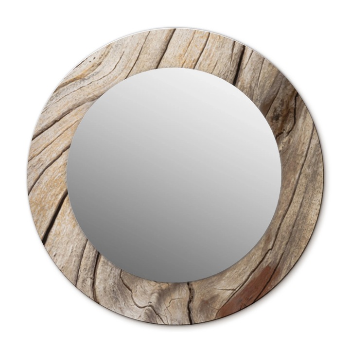 Fali tükör, Wallfluent, Repedt fa, Kerek, Barna, Ø50 cm, 010090550080300027512