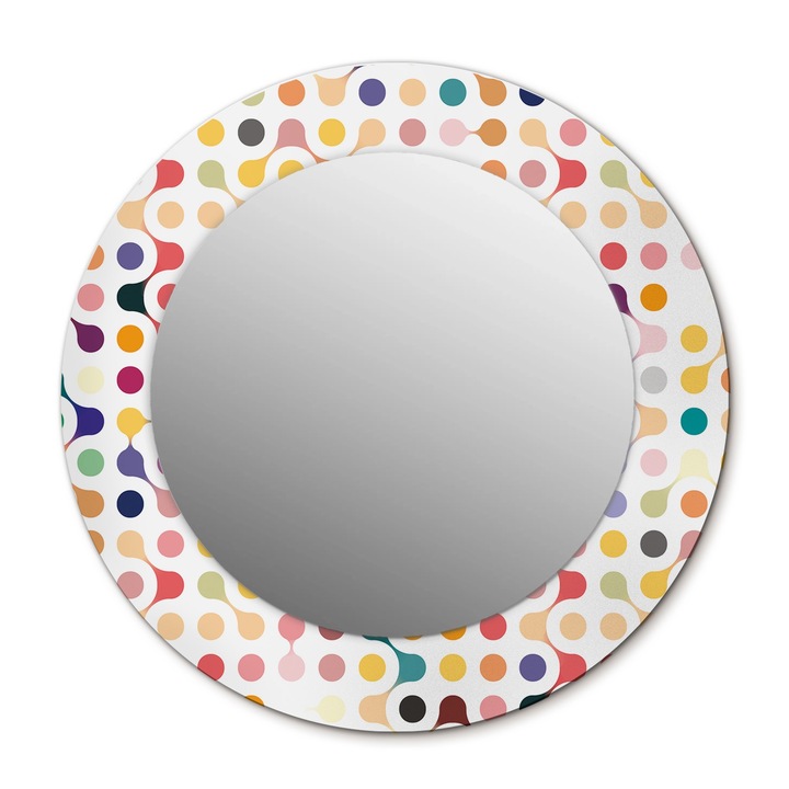 Fali tükör, Wallfluent, Pop Art Dots, Kerek, Többszínű, Ø50 cm, 010090550080300072577