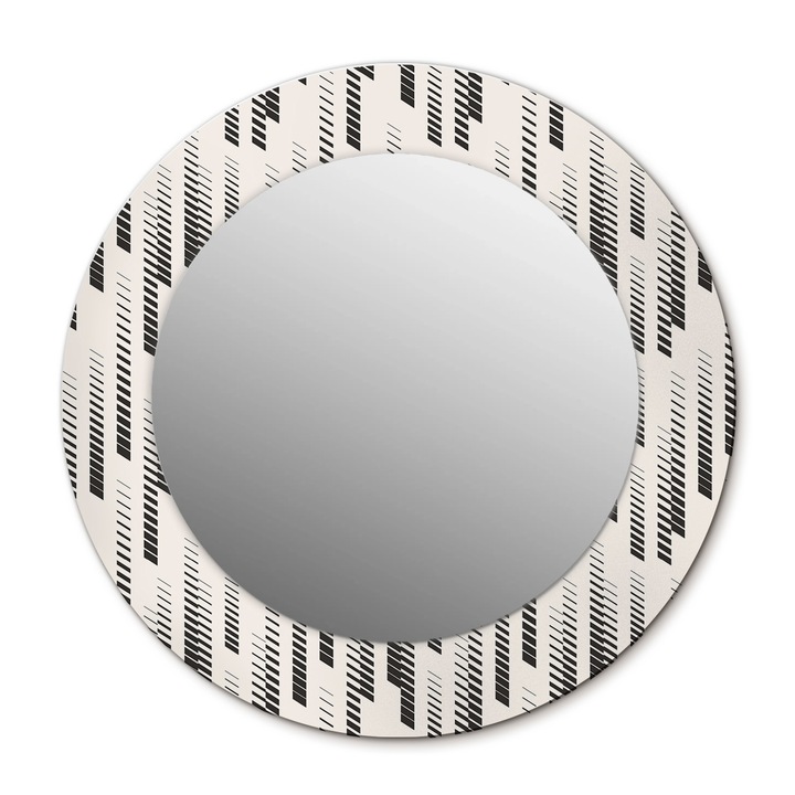 Fali tükör, Wallfluent, Csíkos minta, Kerek, Bézs, Ø50 cm, 010090550080300072580