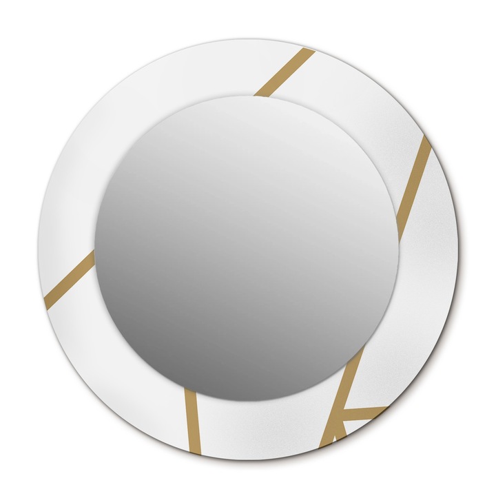 Fali tükör, Wallfluent, Lineáris kompozíció, Kerek, Arany, Ø50 cm, 010090550080300072587