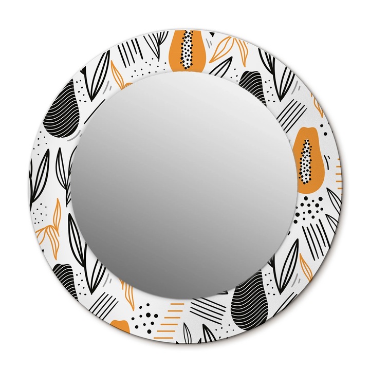 Fali tükör, Wallfluent, Papaya, Kerek, Narancs, Ø50 cm, 010090550080300072599
