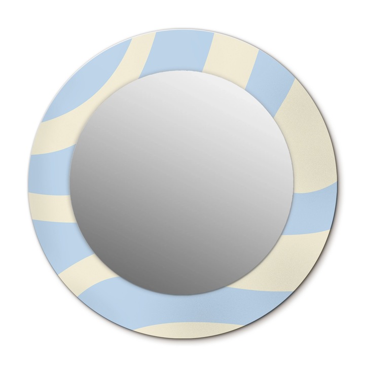 Fali tükör, Wallfluent, Absztrakt forma, Kerek, Bézs, Ø50 cm, 010090550080300072650