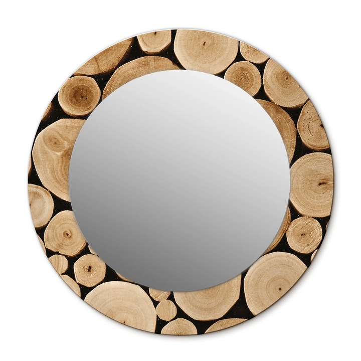 Fali tükör, Wallfluent, Farönk, Kerek, Barna, Ø50 cm, 010090550080300053736