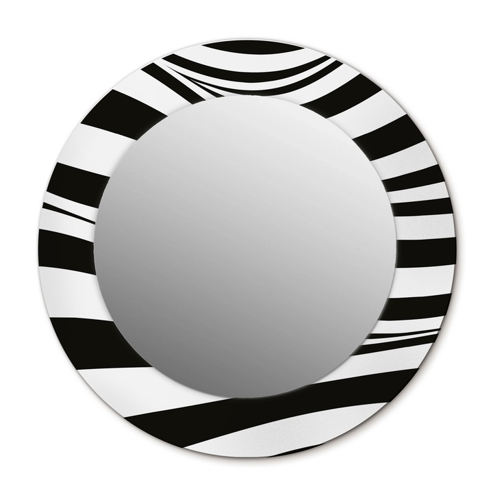 Fali tükör, Wallfluent, Absztrakt hullám, Kerek, Többszínű, Ø50 cm, 010090550080300030961