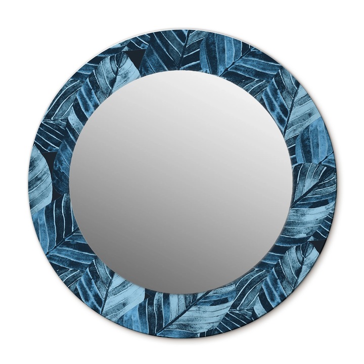 Fali tükör, Wallfluent, Hagyja el a dzsungelt, Kerek, Kék, Ø50 cm, 010090550080300072549