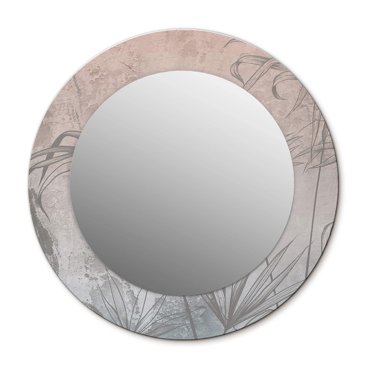 Fali tükör, Wallfluent, Trópusi virágok, Kerek, Rózsaszín, Ø50 cm, 010090550080300053945
