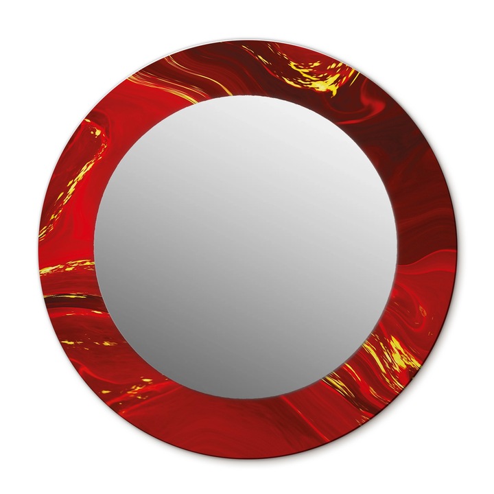 Oglinda de perete, Wallfluent, Marmura rosie, Rotunda, Rosu, Ø50 cm, 010090550080300053860
