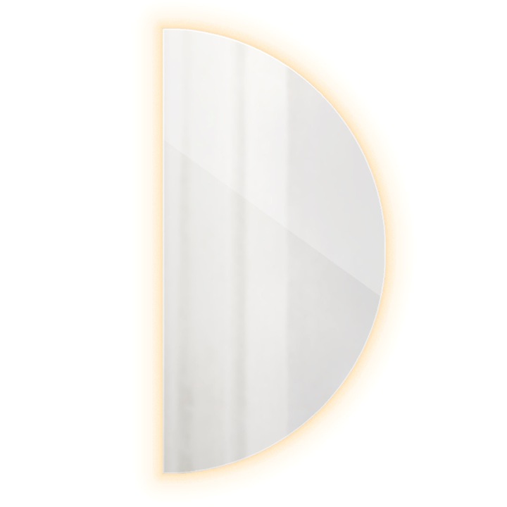 Félkör alakú tükör, LED, Wallfluent, Keret nélküli, (Meleg 3000K), 100 cm, 010390550180400000000