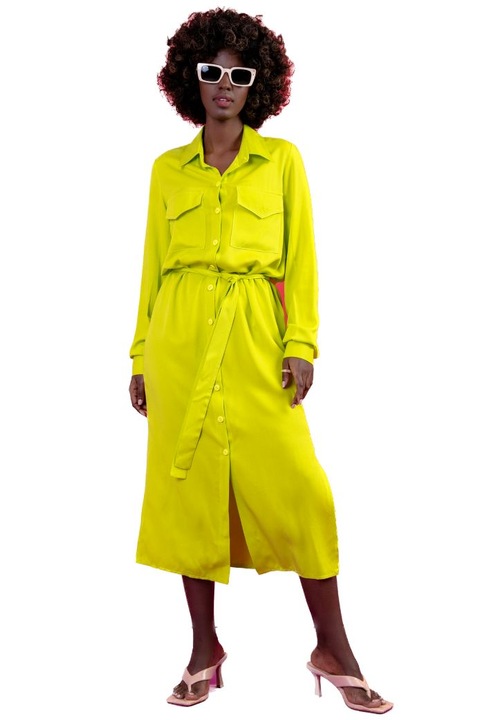 Fobya Női midi ruha Aohlofun mész, Zöld, 40