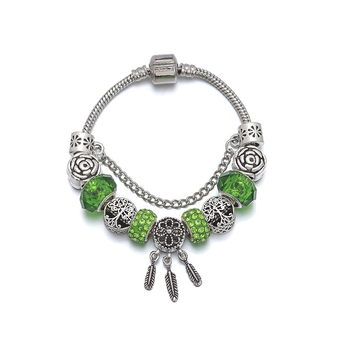Bratara, OriginOriental, Cupru, Argintiu/Verde