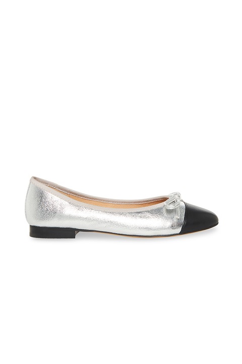 Steve Madden, Пантофки Ellison с кожа и еко кожа, Черен/Сребрист