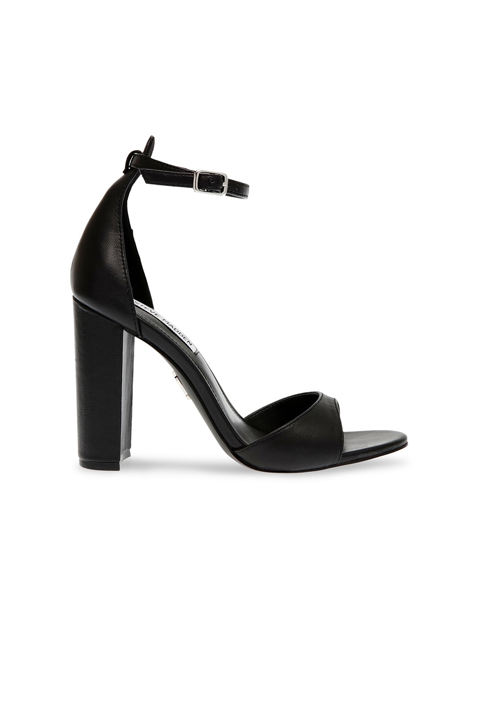 Steve Madden, Sandale de piele cu bareta pe glezna, Negru, 40