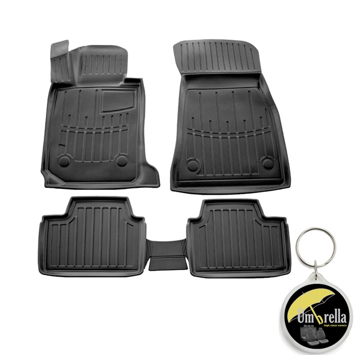 Set 4 covorase auto cauciuc Modern Line pentru Bmw Seria 3 (F31) (2011-2019) si breloc Umbrella