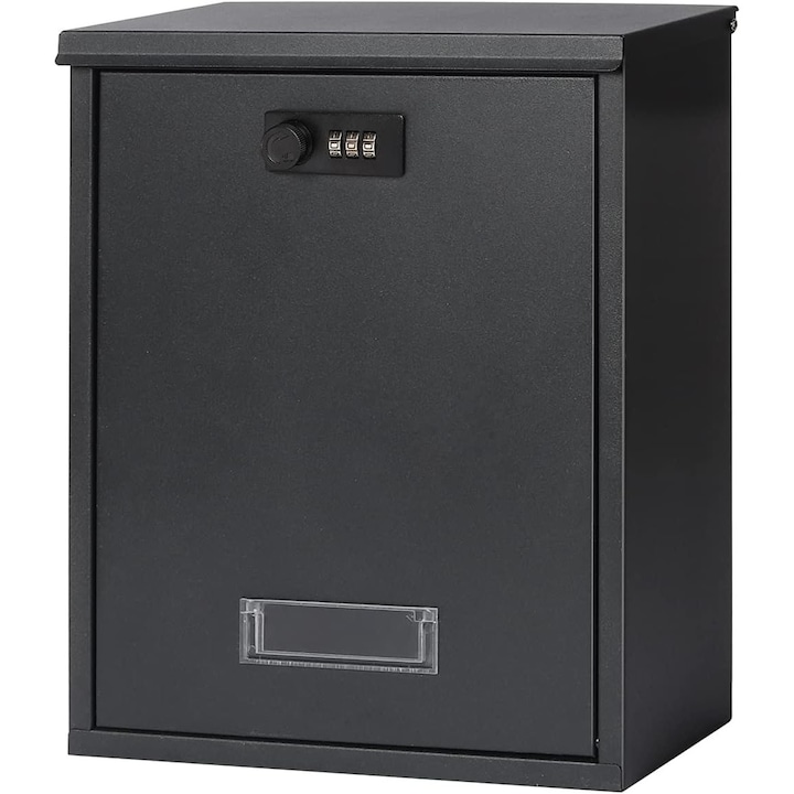 Пощенска кутия, Поцинкована стомана, IPX3, черен, 39x27x53cm